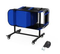 Folding Chair Cart, Small-sized Chair Storage Cart With 3In Swivel Caster Nice To Storage 14PCS Chairs Adjustable Design Chair Dolly For Different Folding Chair 200 LBS Weight Capacity Come With Strap