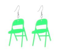 Folding Chair Earrings for Women, Fun Combat Acrylic Chair Drop Earrings for Female Earrings Jewelry, Resin, No Gemstone