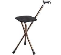 folding chair, Foldable Walking Cane Stool with Light, Adjustable Height 34.2-38.2 Inches, Weight Capacity 440lbs, Multicolor, 24x87-97cm(Brown Color)