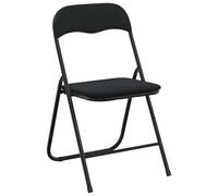 Folding Chair Folding Black Velvet Dining Foldable Seating Portable vidaXL