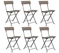 (brown, 6 pcs) vidaXL Folding Bistro Chairs Poly Rattan and Steel Patio Outdoor Dining Chair