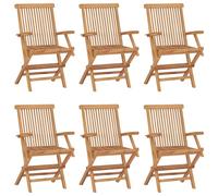 (6 pcs) vidaXL 1/2/3x Solid Teak Wood Folding Garden Chairs Outdoor Seating Furniture
