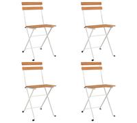 vidaXL 4x Solid Acacia Wood Folding Bistro Chair Outdoor Garden Patio Seat