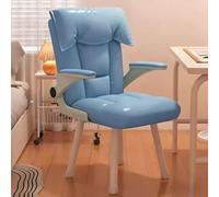 Folding Chair for Home & Office Height Adjustable Swivel table Seat with Armrests & Blue Solid Wood Legs Perfect for Work & Study