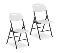 Folding Chair Garden Set Patio Foldable Balcony Seat White Terrace Weatherproof