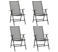 Folding chair set 4 pcs Anthracite Steel Mesh 57x61-94x84-104cm Foldable 6posadj