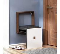 Folding Chair Wall-Mounted Invisible Shoe-Changing Stool with PU Leather, Fold down Shower Seat Wall Mounted, Shoe Changing Stool for Entrance Hall Restroom Living Room,C