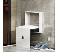 Folding Chair Wall-Mounted Invisible Shoe-Changing Stool with PU Leather, Fold down Shower Seat Wall Mounted, Shoe Changing Stool for Entrance Hall Restroom Living Room,D