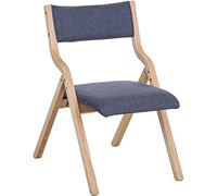 Folding Chair with Backrest, Cotton & Linen, Ergonomic Design, Padded Seat, Curved Armrests, Ideal for Bedroom, Dining Room, Space-Saving Comfort