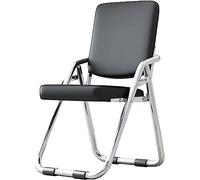 Folding Chair with Backrest - PU Leather Padded Seat, Portable & Sturdy for Office, Conference Room, Dining - Metal Frame, Easy to Store