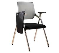 Folding Chair With Desk Attached Adults, Mesh Office Chair Ergonomic Desk Chair, Student Chair With Writing Board Meeting Metal Frame Backrest Table Chair For Conference Room (Color : /Light Gray A)
