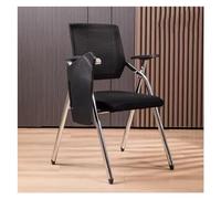 Folding Chair with Desk, Stackable Office Training Chair with Lumbar Support and Tablet Writing Arm