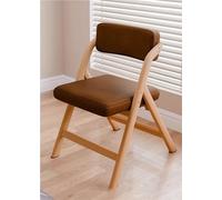 Folding Chair with PU Leather Cushion, Metal Frame, Soft Cushion Kitchen Chair, Multifunctional Office Chair, Portable Study Chair, Suitable for Kitchen, Living Room and Balcony Coffee,B