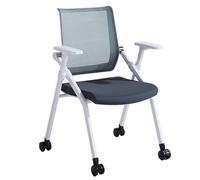 Folding Chair with Wheels and Mesh Back for Office, Training, and Waiting Room Seating