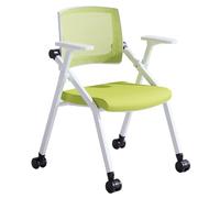 Folding Chair with Wheels and Mesh Back for Office, Training, and Waiting Room Seating