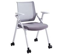 Folding Chair with Wheels - Mesh Back Office & Training Chair, Commercial Conference Seating with Armrest for Waiting Rooms