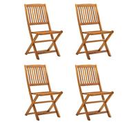 Folding Chairs 4pc Solid Acacia Wood Brown 54x57x91 cm Outdoor Dining Seats Set