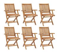 Folding Chairs 6 pcs Solid Teak Wood vidaXL