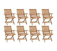 vidaXL 8x Solid Teak Wood Folding Garden Chairs Furniture Outdoor Seating