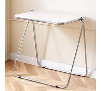 Folding Chairs,Acrylic Tray Tables & Chair Set Folding Tv Tray Table & Stool, Foldable Coffee Table Side Table with Chair Modern Small Desk Table for Living Room,Bed Room,Kitchen,Outdoor,Wh