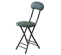Folding Chairs,Folding Bar Stool with Backrest, 18.5Inch/47cm Round Padded Counter Height Collapsible Chair, Portable High Stool for Kitchen Home Garden Outdoor Camping (Color : Green)