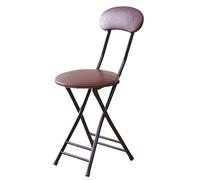 Folding Chairs,Folding Bar Stool with Backrest, 18.5Inch/47cm Round Padded Counter Height Collapsible Chair, Portable High Stool for Kitchen Home Garden Outdoor Camping (Color : Brown)