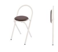 Folding Chairs,Folding Breakfast Stool with Backrest, Cushioned Padded Fold Up Chair 18 inch/46cm, Portable Lightweight Collapsible Padded Round Stool for Home Indoor Garden Office (Color :