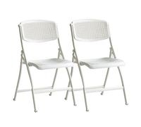 Folding Chairs with Backrest, Lightweight Rattan Plastic, Space-Saving Outdoor Seating for Kitchen, Café, Business, Portable and Stylish Design