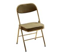 Folding Chairs with Padded Seat and Backrest, Velvet Corduroy Fabric, Sturdy Metal Frame for Indoor/Outdoor Use, Ideal for Relaxation and Entertaining