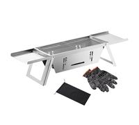 Folding Charcoal Barbecue, Charcoal Camping Barbecue - Cooking Space Saving Stainless Steel for Campervans, Table Beach, Garden, Picnic, Apartment and Parties