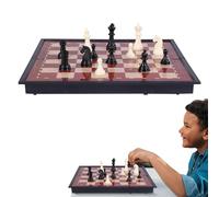 Folding Chess Board - Magnetics Chesses And Checkers Game Sets Included, Handmade Portable Educational Toy For Strategy Games Learning Development | Beginner Set For Kids Adults Travel Game Toy Packag