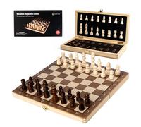 Folding Chess Board Travel Magnetic Chess Piece Set with Portable Storage Board - Traditional Strategy Game for Adults & Kids