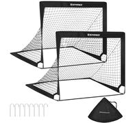 Folding Children's Soccer Goal Set of 2 Red, Black