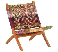 Folding Chindi Chair Multicolours Fabric Indian Styled Lounge Seat vidaXL