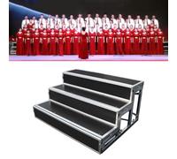 Folding Choral Stairs Stage Riser Platform Based Metal Anti-Slip Portable Stage Platform Multi-Level Home Theater Seating，Dark Gray Choir Stage Risers for Concerts Wedding Music Shows Chor