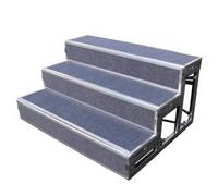 Folding Choral Stairs Stage Riser Platform Based Metal Anti-Slip Portable Stage Platform Multi-Level Home Theater Seating，3-Tier Choir Risers with Gray Carpet - Lightweight Folding Stage Ste