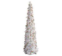 Folding Christmas Tree | 1.5m Folding Party Decoration for Celebrations, Artificial Tree with Mounting Accessories Included, for Indoor Outdoor Living Room Country House Apartment Bar Restaura