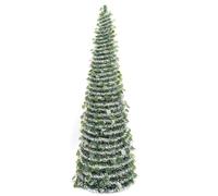 Folding Christmas Tree, 150 cm/5ft Pop Up Tinsel Sequins Tree Tall Skinny for Home Interior Decor (Green)