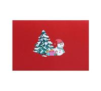 Folding Christmas Tree Snowman Greeting Card Portable Expression Love and Celebration Spiritual Blessing Card Supply Christmas Stamp