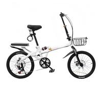 Folding City Bicycle with Disc Brakes, Adjustable Handle and Seat Height, Easy Assembly for Commuting, Suitable for Adults and Teens