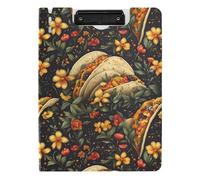 Folding Clipboard A4 Clipboard Folio Double Clips Pen Holder Nursing Clip Board with Cover Tacos Wasteland Punk Style