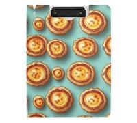 Folding Clipboard A4 Clipboard Folio Horizontal and Vertical Double Clips Office Clip Board with Hard Cover Portuguese Egg Tarts Movie Style
