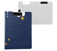 Folding Clipboard Alaska State Flag A4 Clipfolio Double Clips Pen Holder School Clip Board with Cover