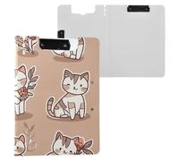 Folding Clipboard All Saints' Day Bengal Cats Terracotta A4 Clipboard Binder Two Metal Clips Pen Holder Nursing Clip Board with Cover