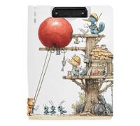 Folding Clipboard Ant Fruit A4 Clipboard Folio Two Metal Clips Pen Holder Nursing Clip Board with Cover