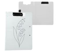 Folding Clipboard Birth Flower A4 Clipboard with Padfolio Double Metal Clips Pen Holder Nursing Clip Board with Cover