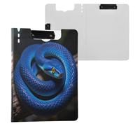 Folding Clipboard Bright Blue Vipers Snake A4 Clipboard Folio Double Clips Pen Holder School Clip Board with Cover