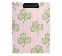 Folding Clipboard Cartoon Leaf Pink A4 Clipboard Binder Double Metal Clips Pen Holder Nursing Clip Board with Hard Cover