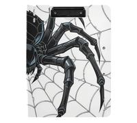 Folding Clipboard Cool Spider Web Star Black White A4 Clipboard Folio Binder Two Metal Clips Pen Holder Office Clip Board with Cover