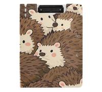Folding Clipboard Cute Cartoon Hedgehog A4 Clipboard Folio Binder Horizontal and Vertical Double Clips Nursing Clip Board with Cover